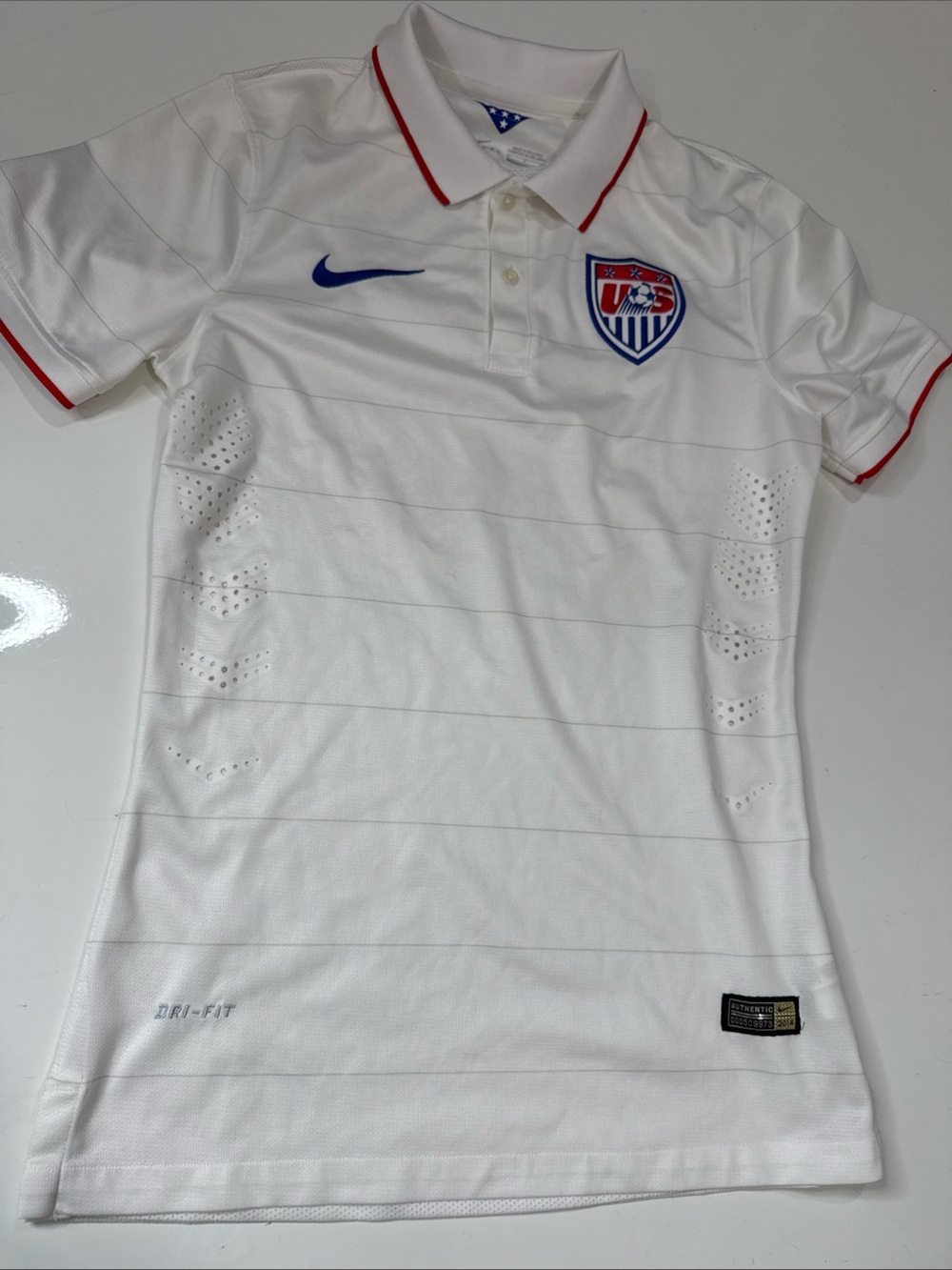 Womens Nike Dri-Fit Team USA Soccer World Cup Polo Shirt Size S A020826
